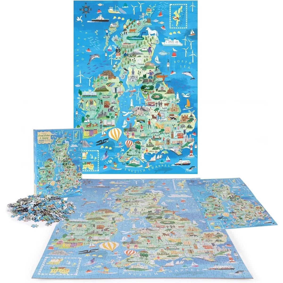 Bopster: Great Britain and Ireland Map – 1000 Piece Puzzle