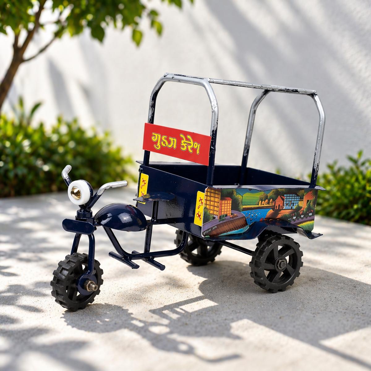 Handcrafted Metal Indian Cargo Tricycle