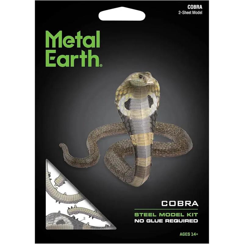 Cobra Snake Figure Model Kit (Steel, Moderate Difficulty) – Fascinations – Metal Earth Series