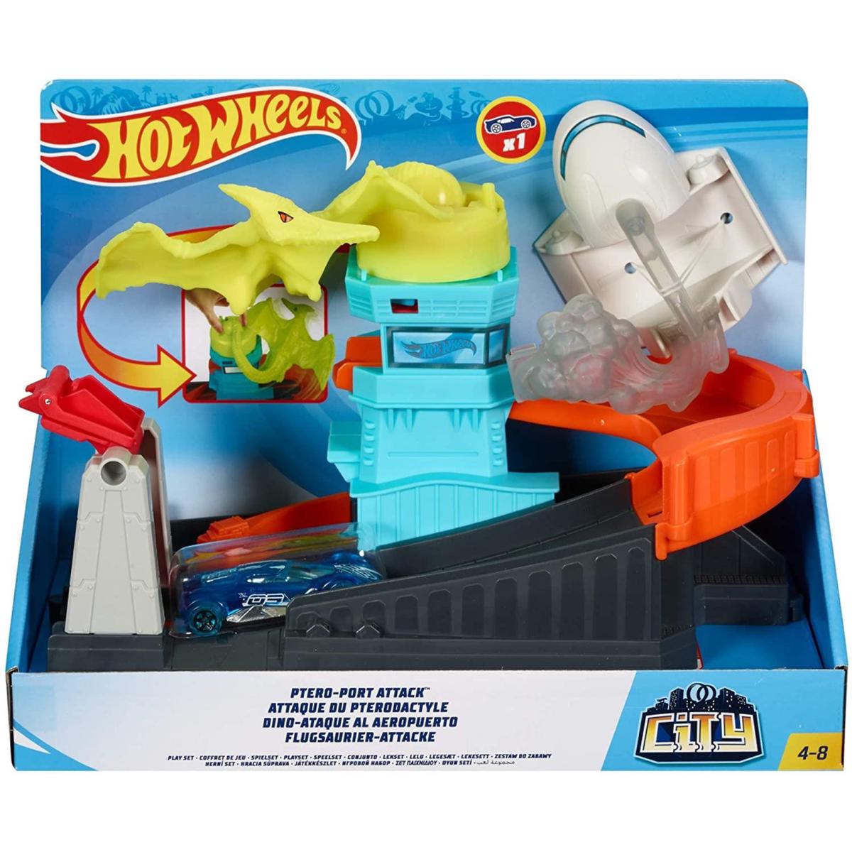 Hot Wheels City Ptero Port Attack Track Playset GBF94