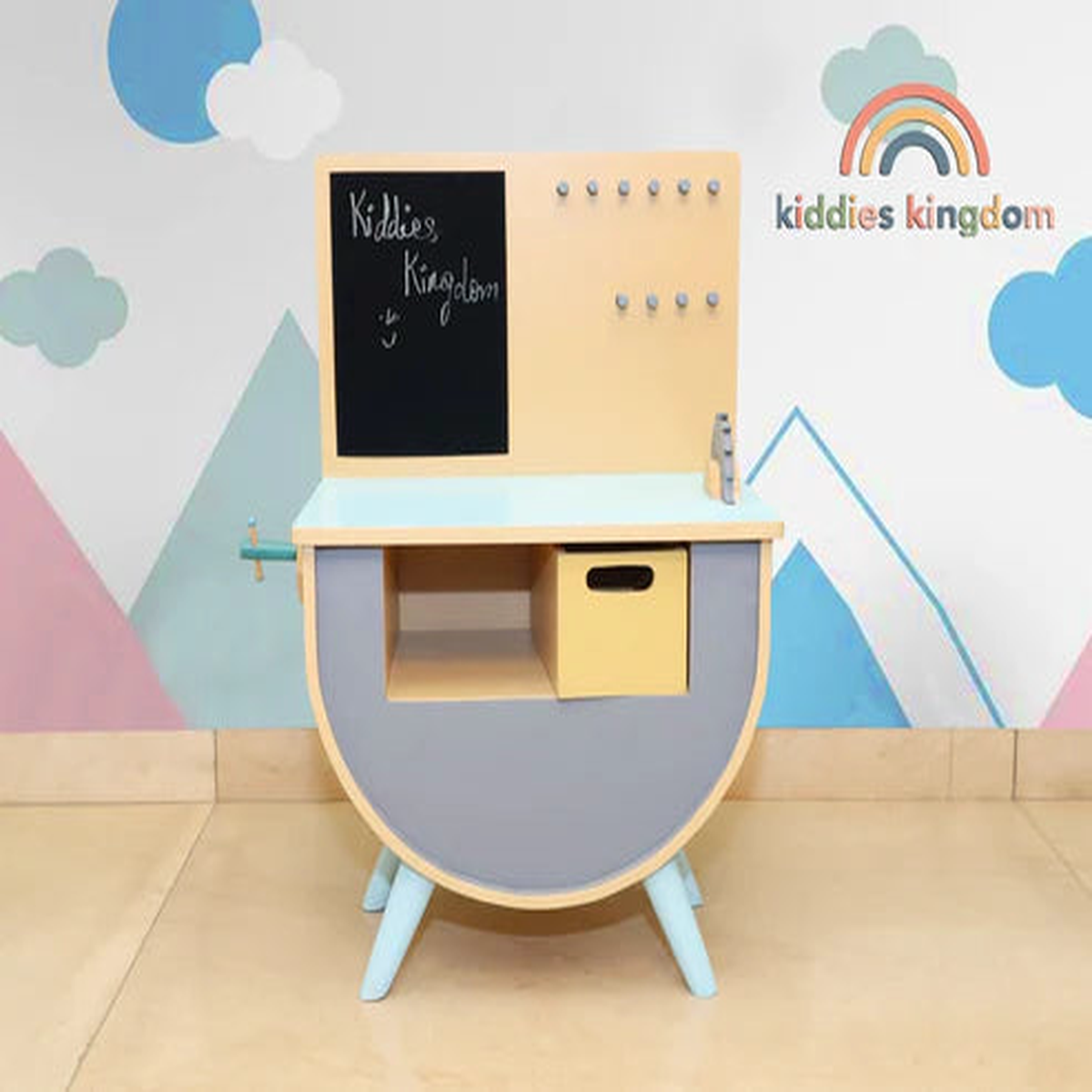 Kiddies Kingdom Tool Bench – Warm Grey Imaginative Play For Beginners