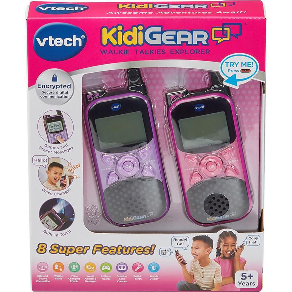 Vtech Kidigear Walkie Talkies Explorer Pinkpurple