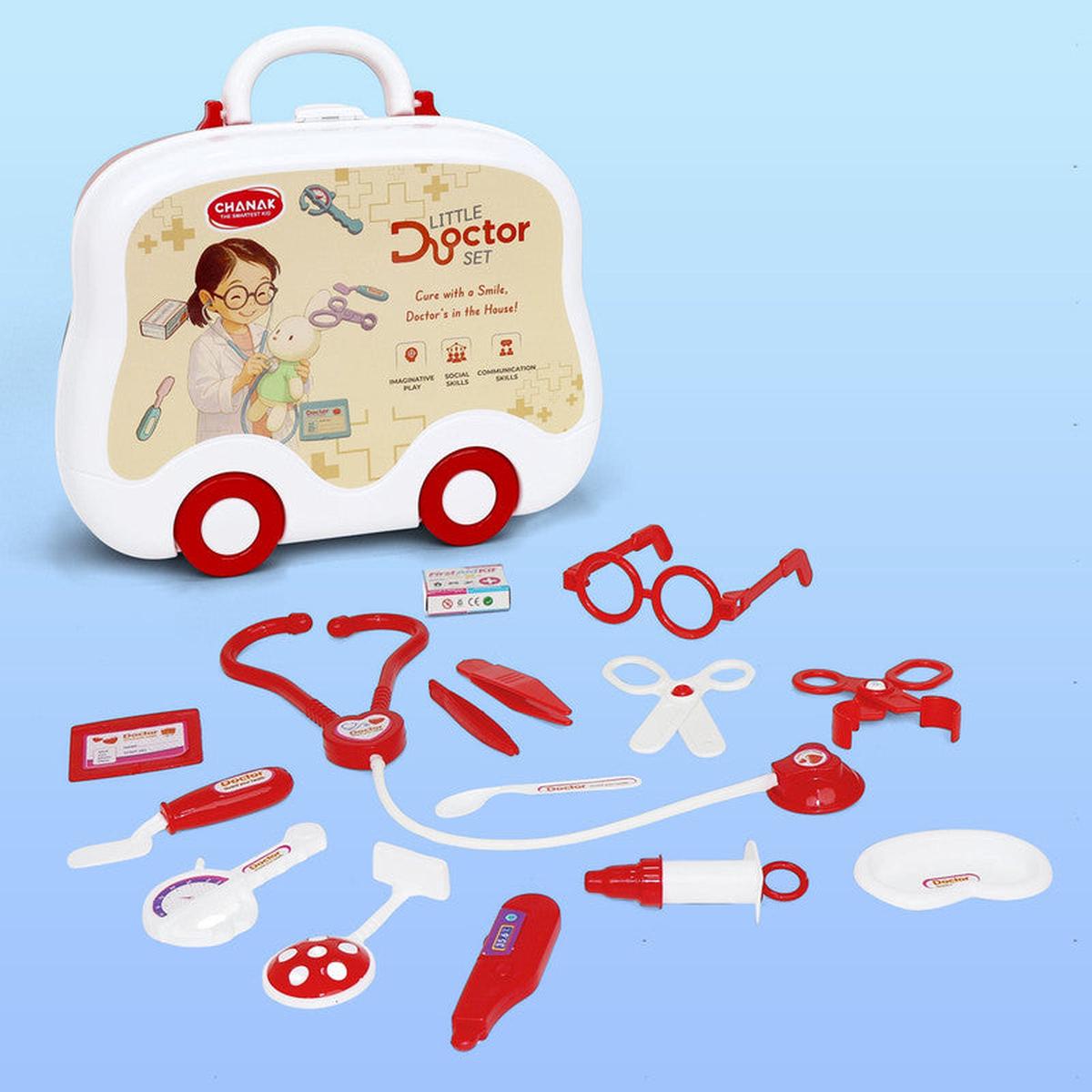 Aditi Little Doctor Play Set with 15 Medical Tools & Carry Case for Kids