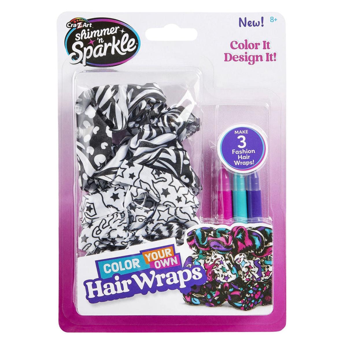 Cra-Z-Art Shimmer n Sparkle Color Your Own Hair Wraps Kit, Children Ages 8+