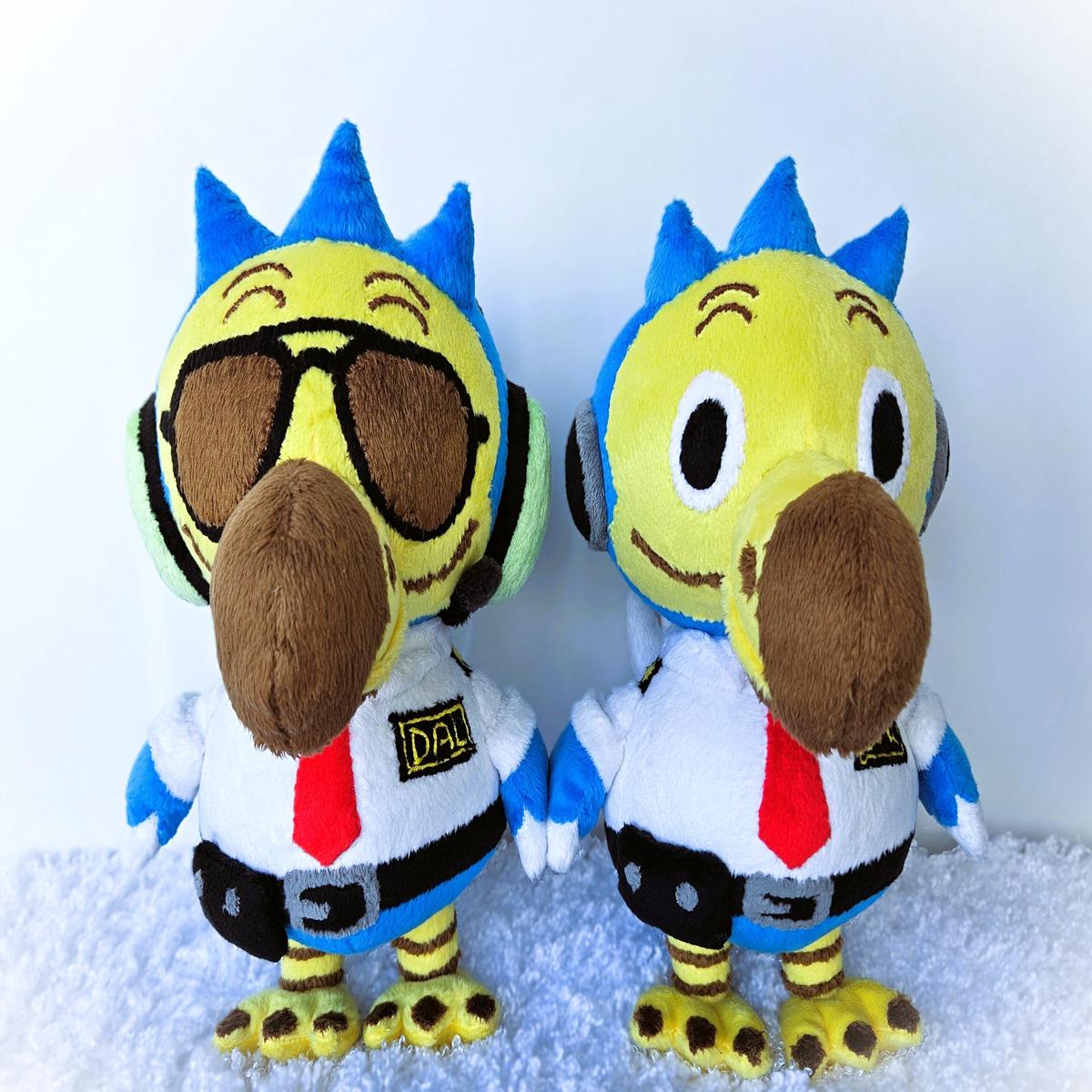 Handmade custom Dodo brothers Orville and Wilbur plushies