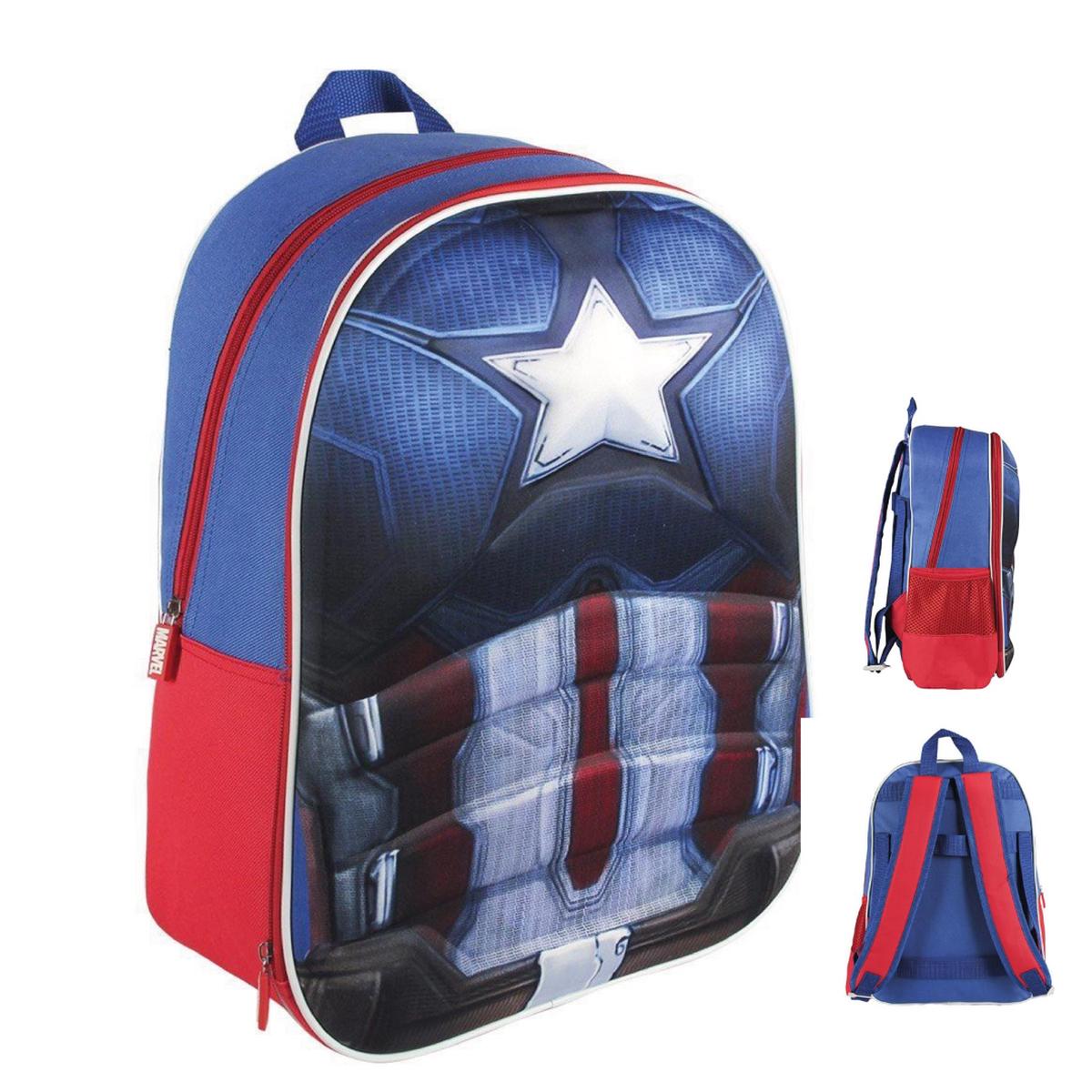 Marvel Captain America 3D Effect School Children Backpack  (Large)