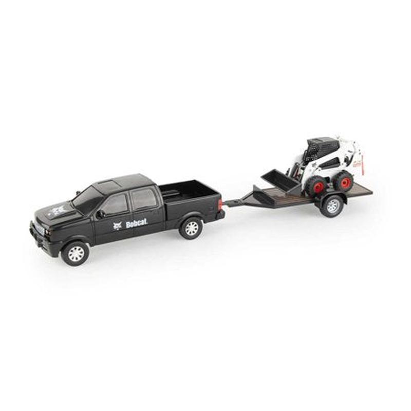 1:32 Bobcat S450 Skid Loader with Pickup and Trailer 47393