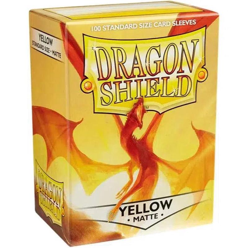 Dragon Shield – Yellow Protective Card Sleeves (Matte, 100 Count, Standard Size)