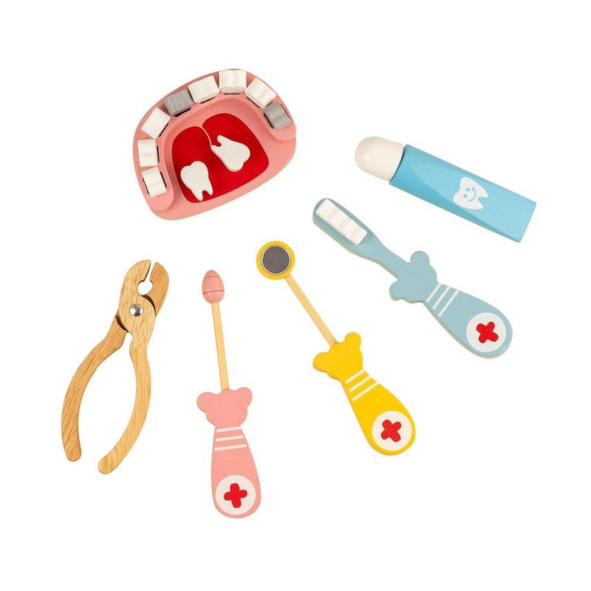 Playbox 16 Pieces Wooden Happy Teeth Set Dentist Role-Play