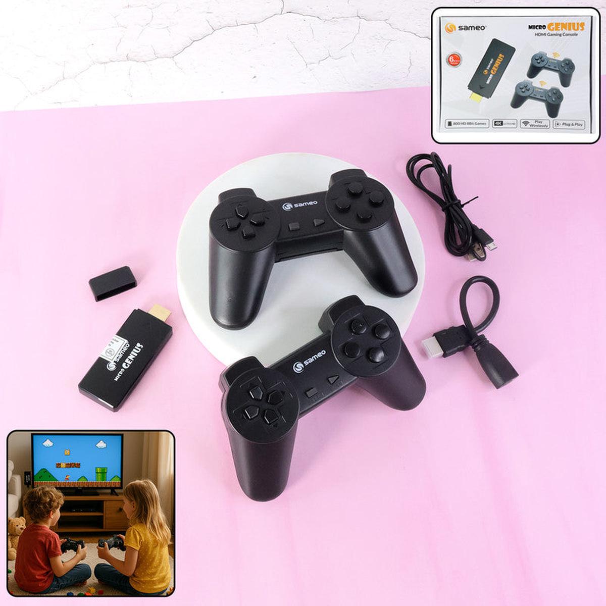 Sameo Micro Genius HDMI Gaming Console Dual Wireless Controllers