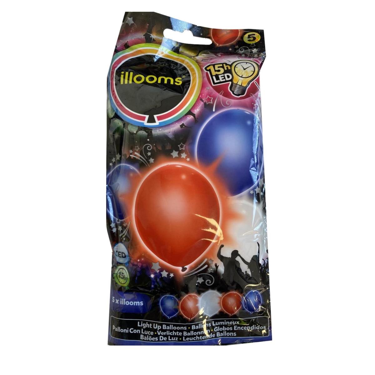 Illooms LED Balloons Light Up Balloons Red, White & Blue