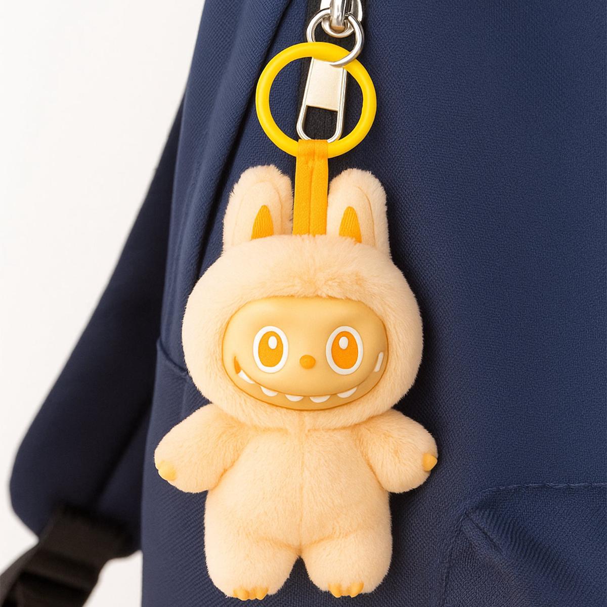 Plush Toy Cartoon Keychain with Hook Assorted Colorful Animal Design 1 Pc