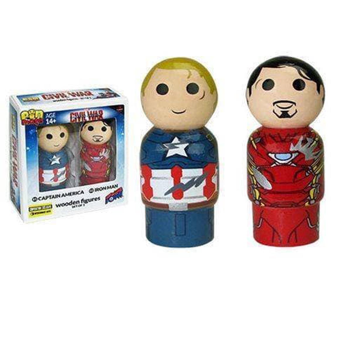 Captain America Civil War Captain America vs Iron Man Pin Mate Wooden Figure S