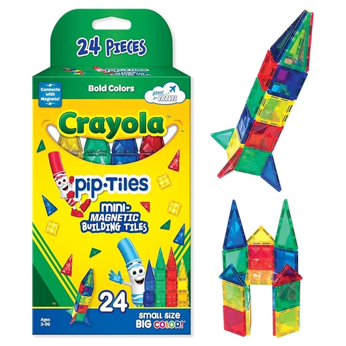 Crayola: Mini Bold PIP – 24 Piece Magnetic Tile Set