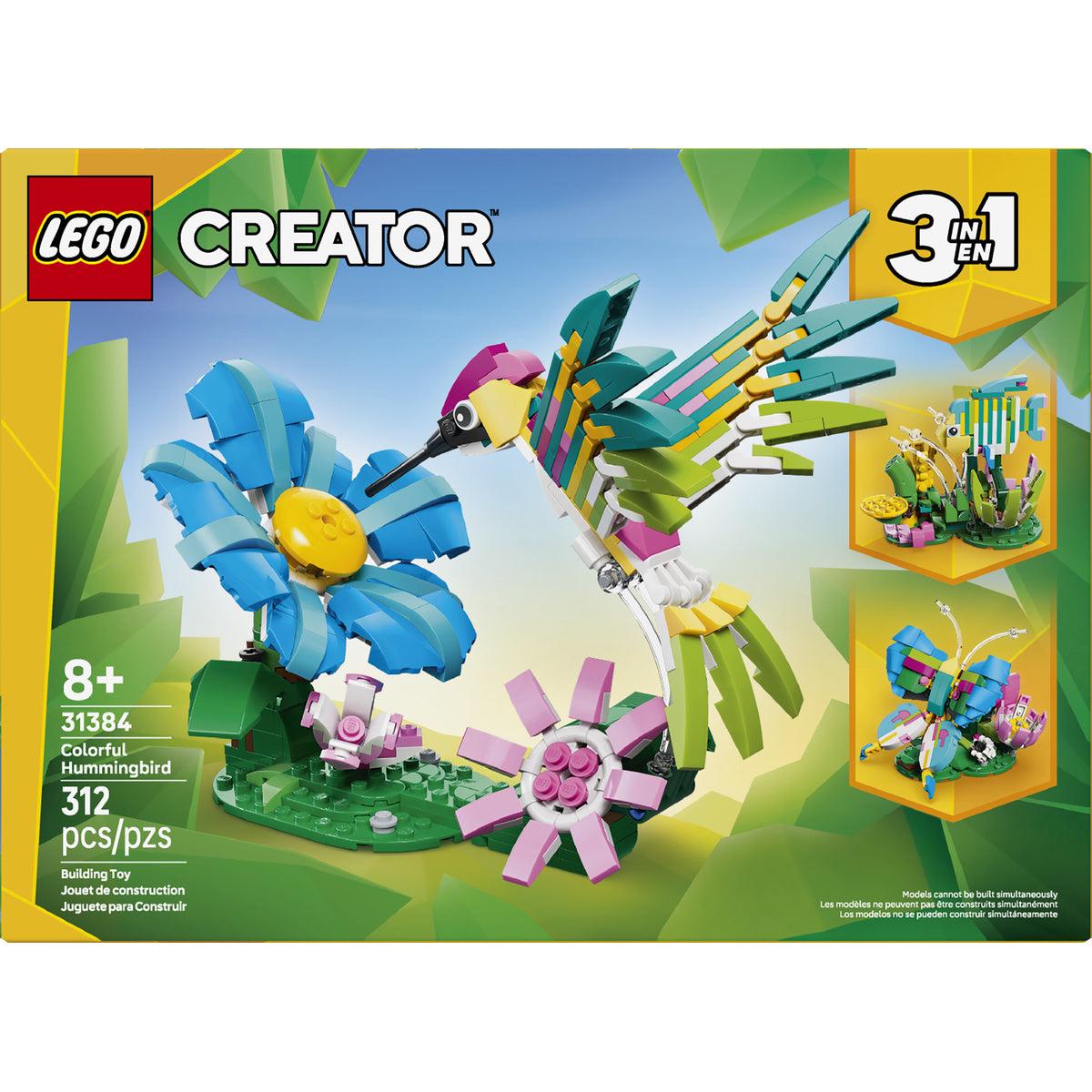 LEGO Creator 3 in1 Wild Animals: Colorful Hummingbird Decor 31384