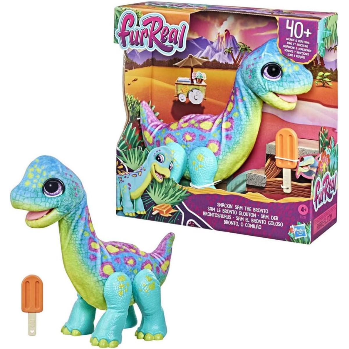 FurReal Snackin Sam the Bronto Interactive Animatronic Plush Toy