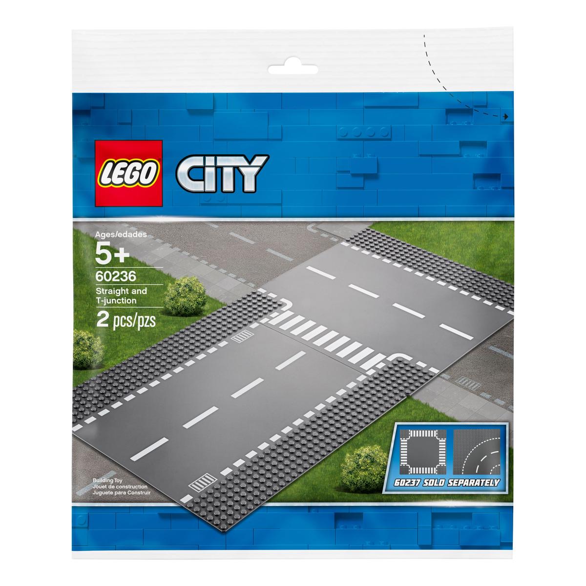 LEGO City Straight and T-junction Building Kit (2 Piece) 60236