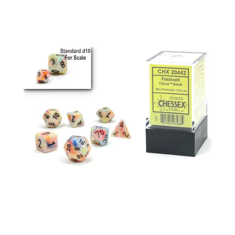 Festive Circus/black (Mini 7-Die RPG Set)
