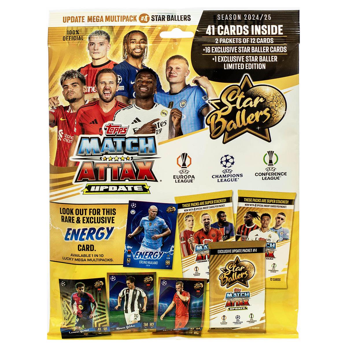 Topps Match Attax UEFA 2024/25 Trading Cards Update Mega Multipack #4 Star Ballers