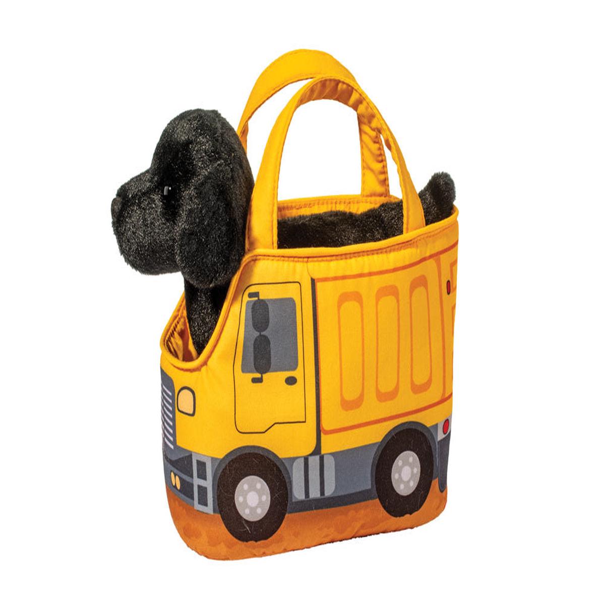 Construction Truck Pet Sak w/ Black Lab