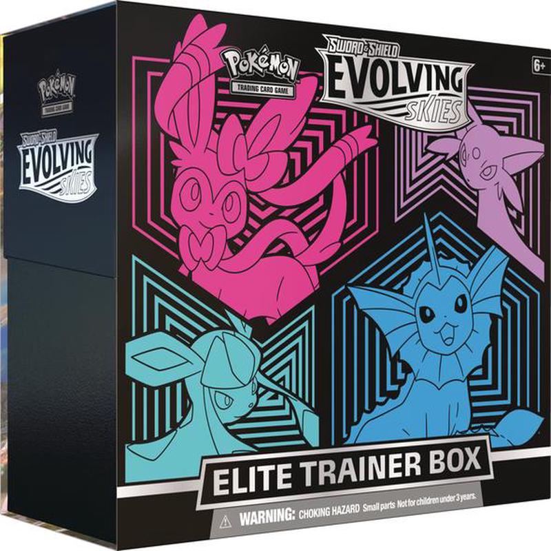 [POKEMON TCG] SWORD AND SHEILD EVOLVING SKIES - ELITE TRAINER BOX - SYLVEON, VAPOREON, GLACEON, AND ESPEON