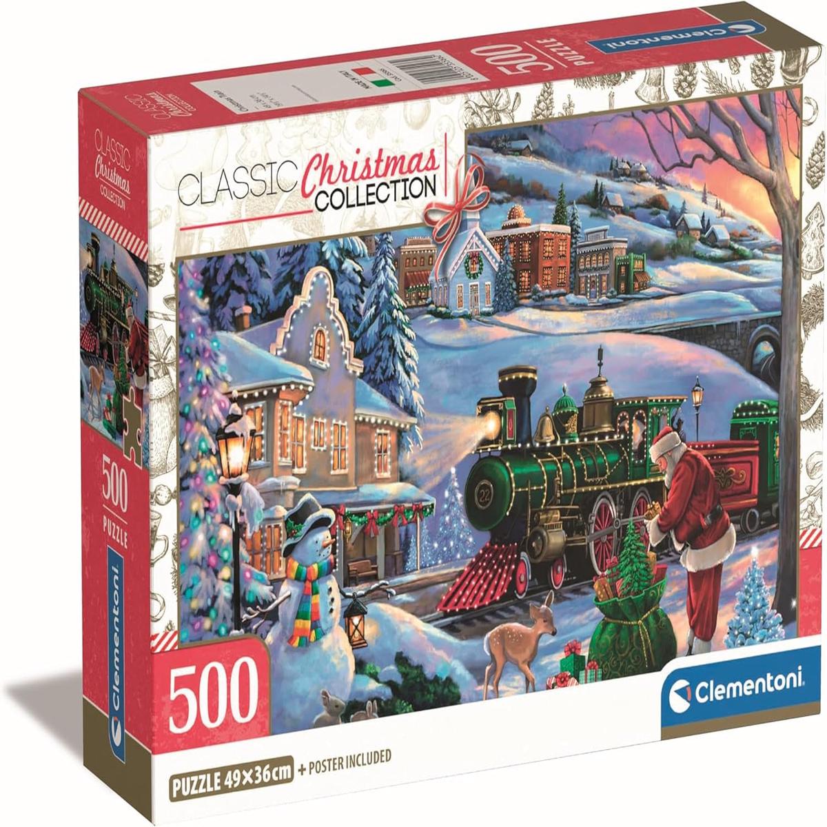 Clementoni Classic Christmas Train - 500 piece Puzzle with Poster