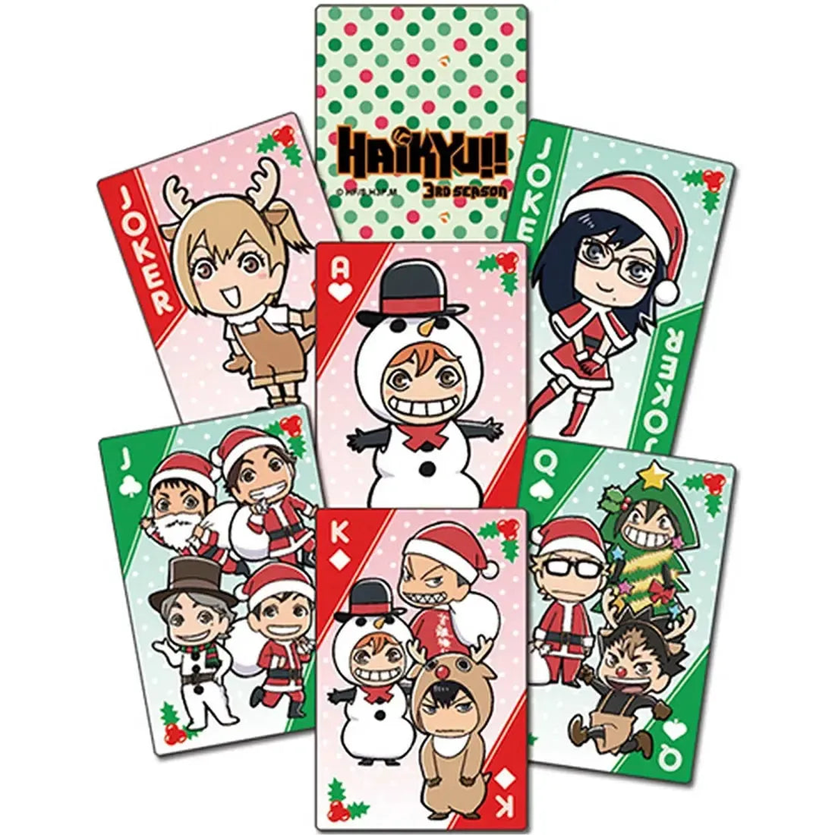 Haikyu!! – Chibi Characters in Christmas Outfits Standard Playing Cards – Great Eastern Entertainment