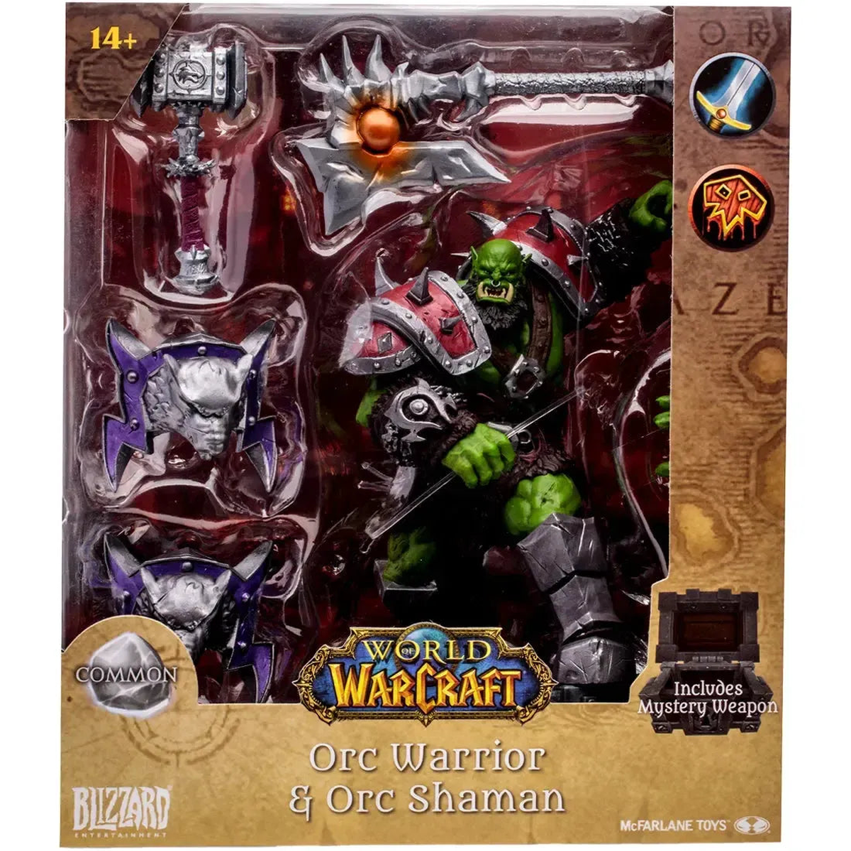 World of Warcraft – Orc Warrior & Orc Shaman with Mystery Weapon Action Figure – McFarlane Toys