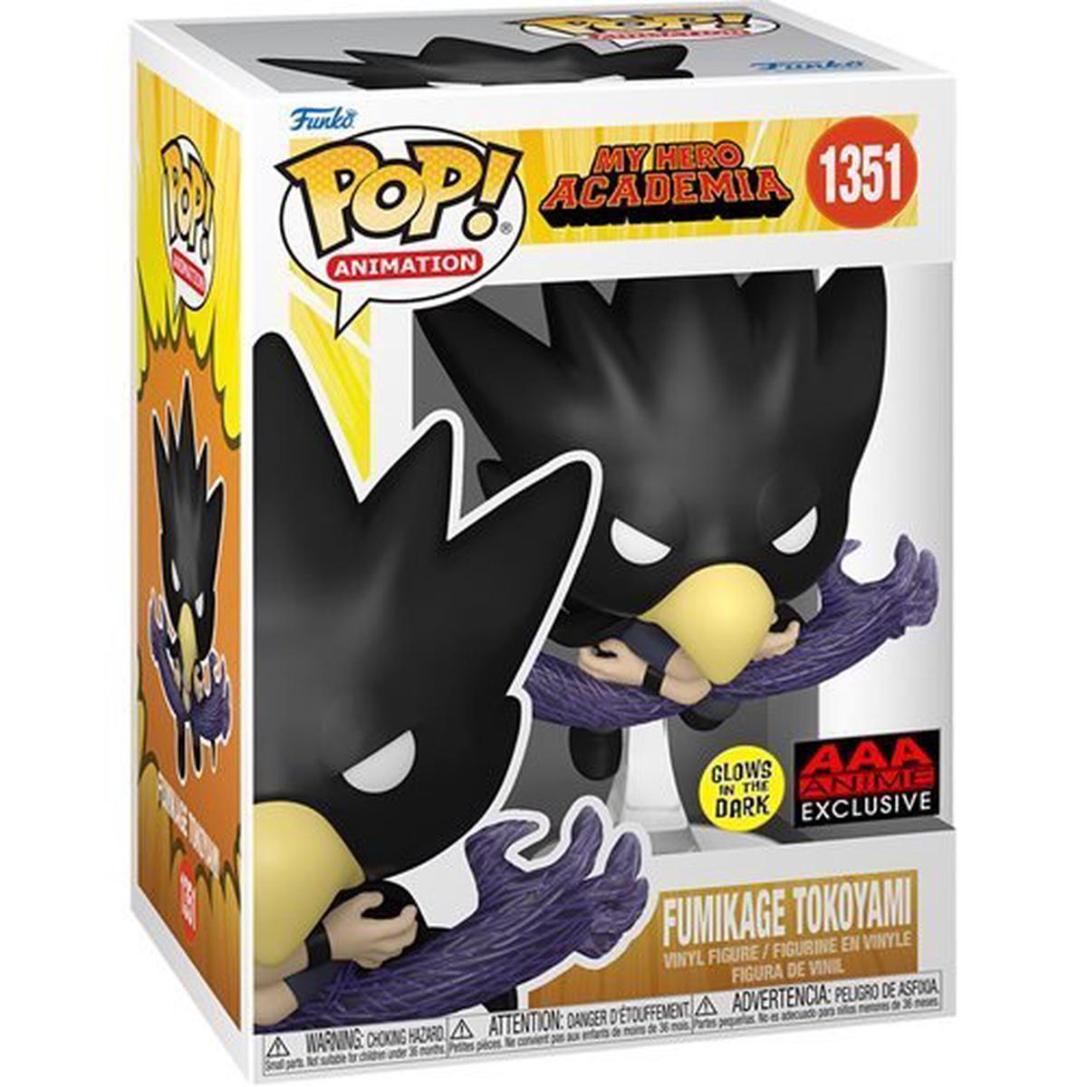 Funko Pop 1351 Animation – My Hero Academia Fumikage Tokoyami Glow-in-the-Dark AAA Exclusive