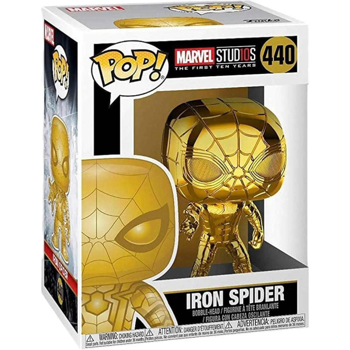 Marvel Studios: The First Ten Years – Gold Iron Spider Bobble-Head Figure – Funko – Pop! Series