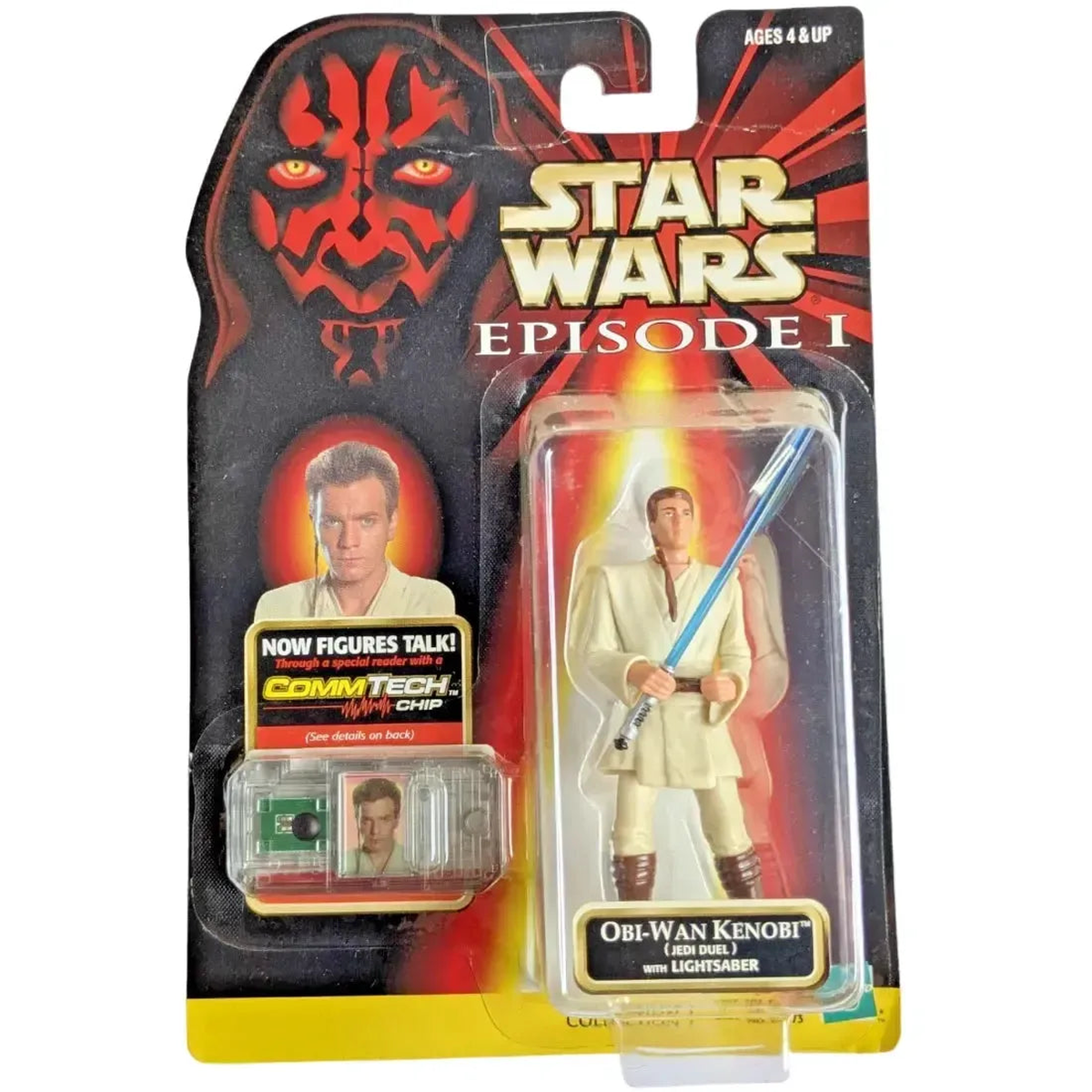 Star Wars: Episode I – Obi-Wan Kenobi with Lightsaber and Comlink Action Figure – Hasbro – CommTech Chip Series Collection 2