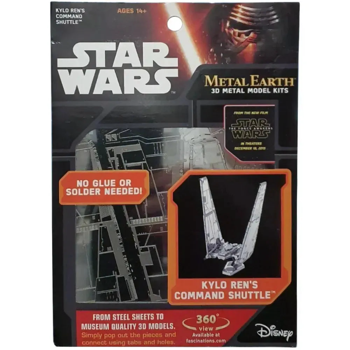 Star Wars – Unpainted Kylo Ren’s Command Shuttle Figure Model Kit – Fascinations – Metal Earth Series